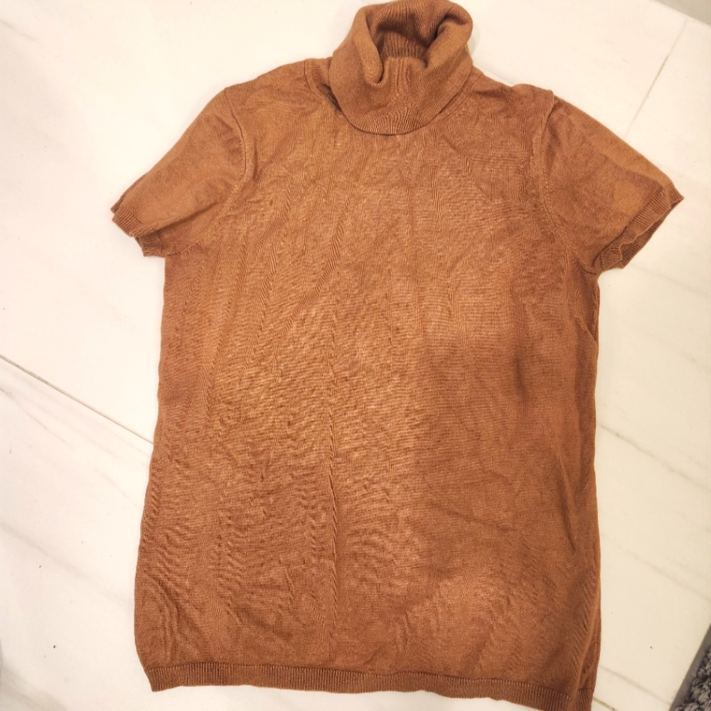 Evie Women's Camel Turtleneck Top